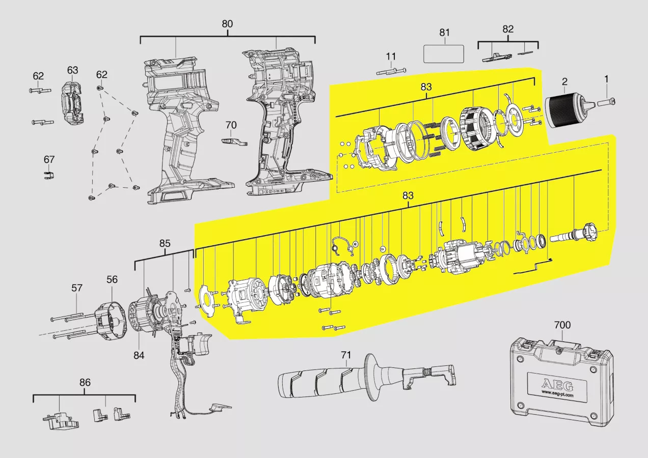 Boite d\'engrenages de transmission réf. 4931465735 AEG